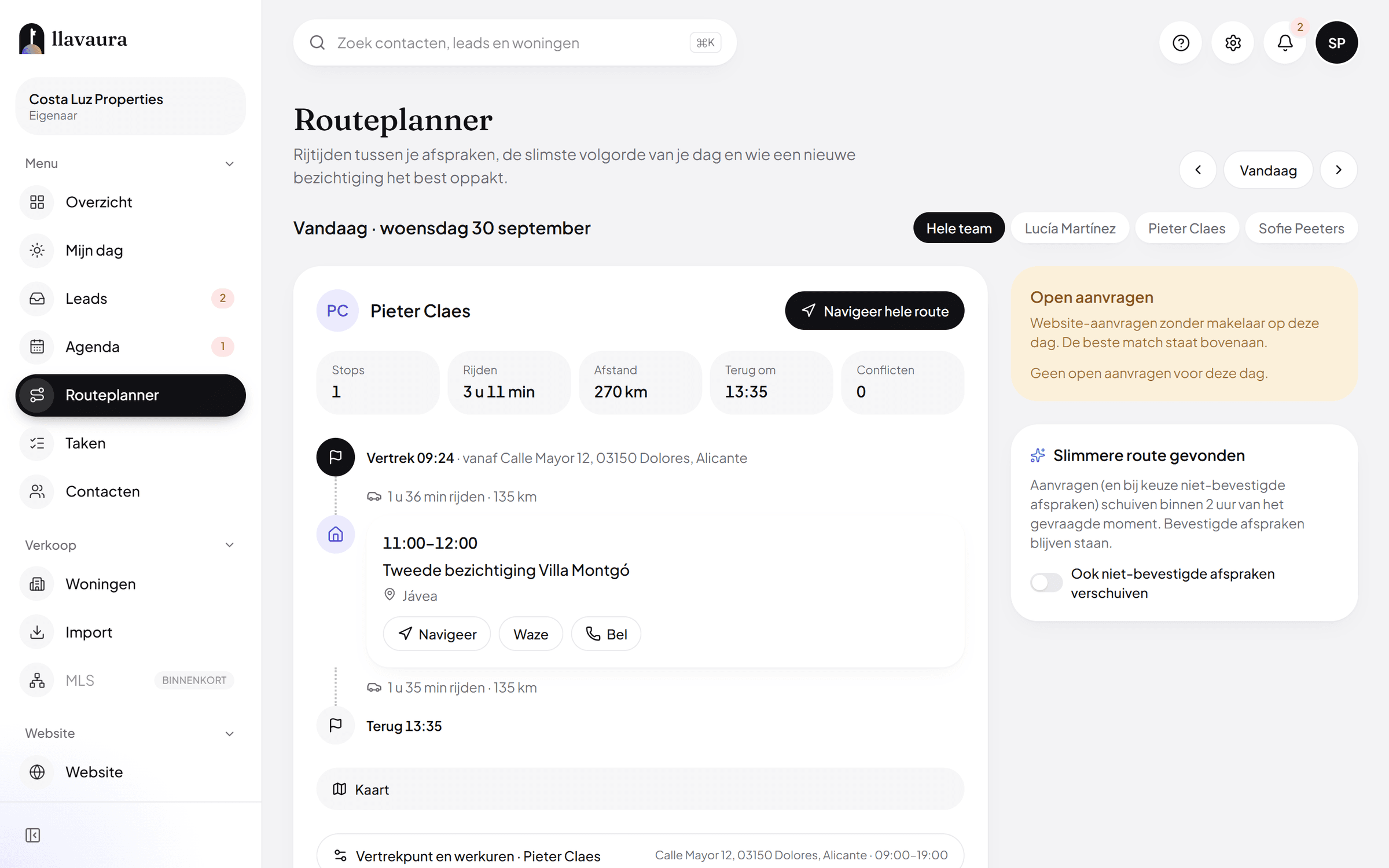 CRM & route planner